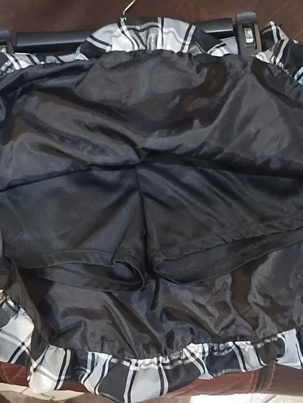 Justice Black, Gray And White Plaid Skort with Metallic Sheen